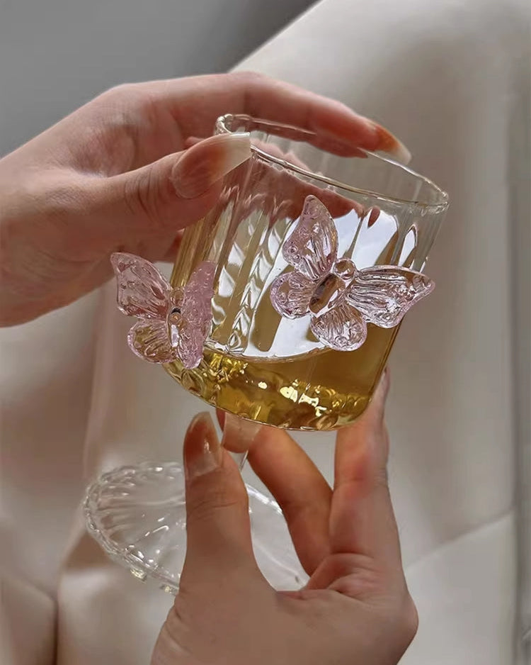 Designed for dreamers and romantics, each goblet boasts a clear, high-quality glass base with unique butterfly ornaments that make it as much art as it is functional drinkware.