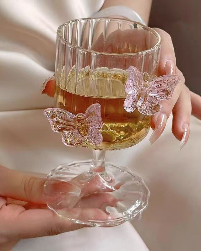 Designed for dreamers and romantics, each goblet boasts a clear, high-quality glass base with unique butterfly ornaments that make it as much art as it is functional drinkware.
